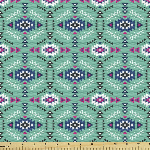 Guatemalan Fabric by the YARD Handwoven Fair Trade Mayan Fabric Pastel PinkGreenBlue Wide Stripes. Ethnic Woven Fabric for Home Decor